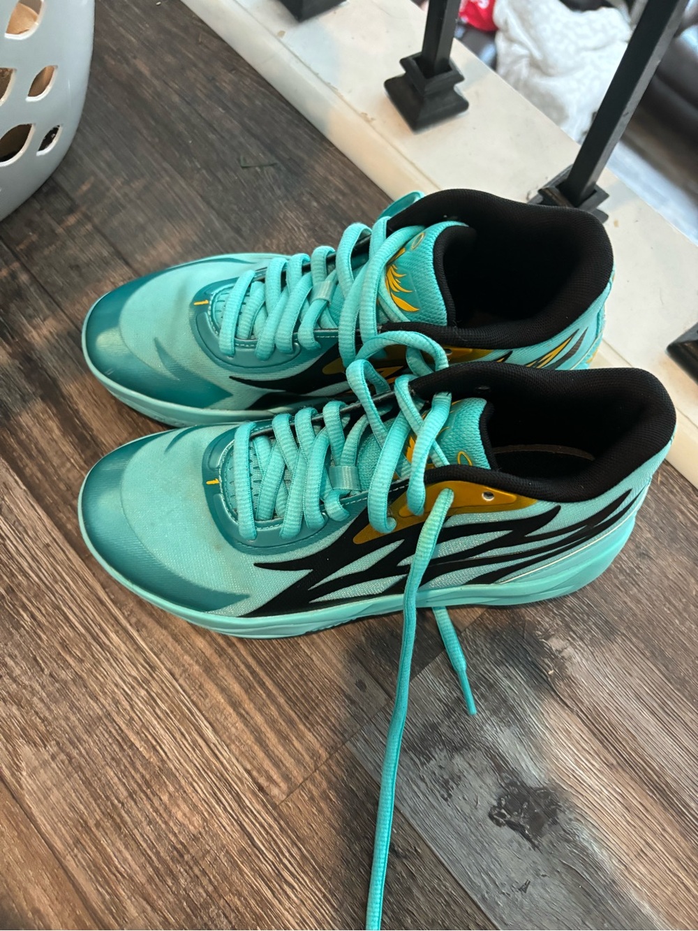 LaMelo Basketball Sneakers with Black & Gold Accents
